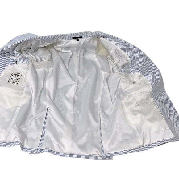 Jos. A. Bank 1905 blue & white striped‎ seersucker cotton men’s Size 43R blazer - Picture 5 of 9